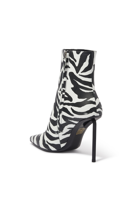 Allen Zebra-Print Ankle Boots